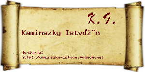 Kaminszky István névjegykártya